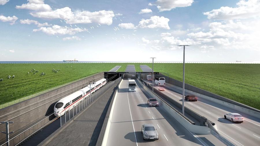 O túnel Fehmarnbelt transportará duas linhas ferroviárias e duas rodovias de duas pistas sob o Mar Báltico - Femern A/S