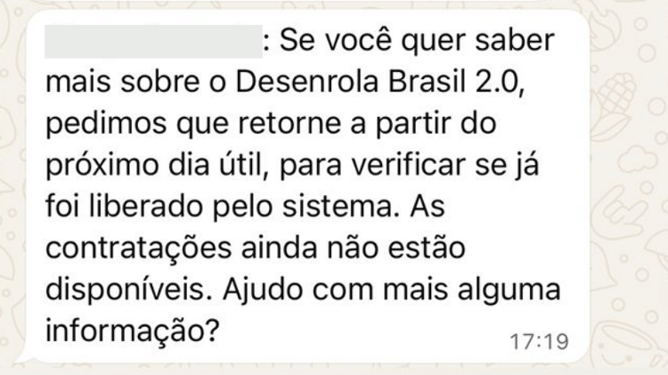 Atendimento do Banco do Brasil pede para cliente retornar no próximo dia útil