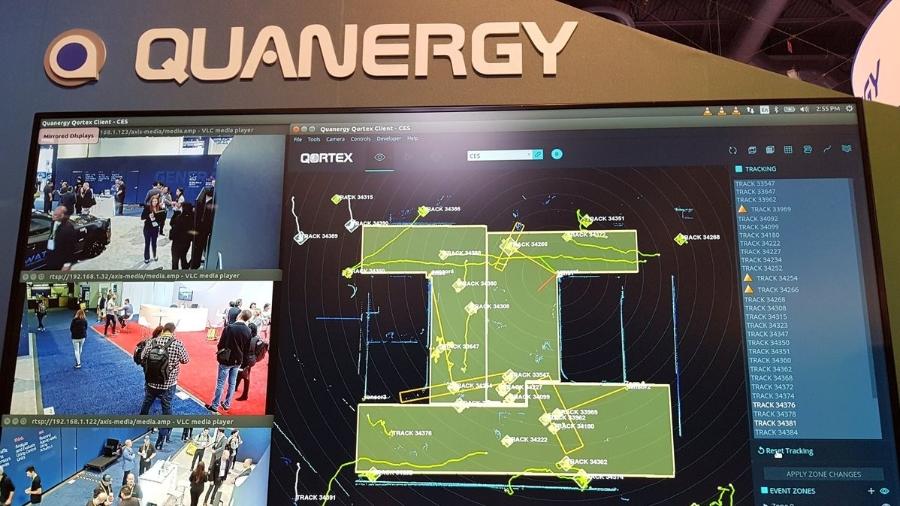 Quanergy mostra em tela como funciona sua tecnologia de muro virtual - Divulgação/Twitter @Quanergy