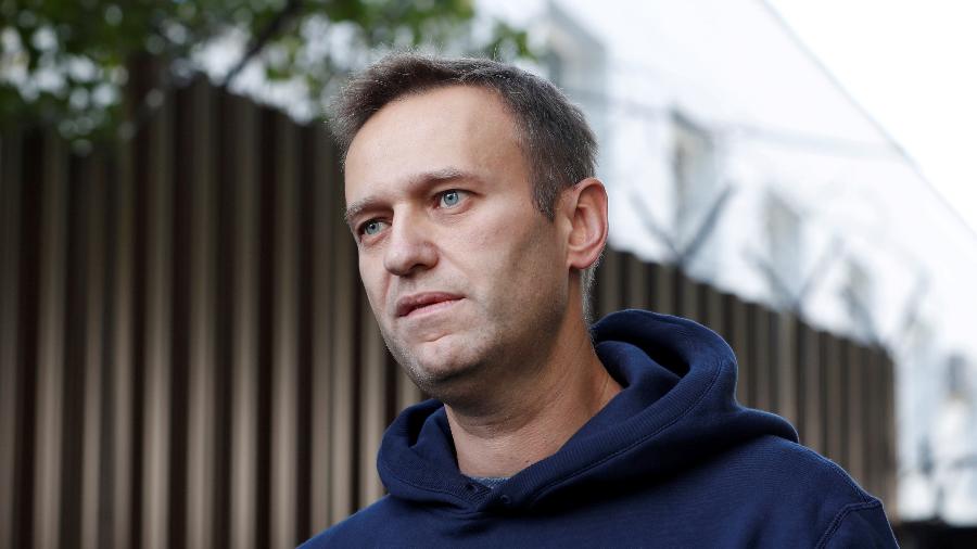 Alexei Navalny em Moscou; opositor teve alta de hospital ontem após suspeita de envenenamento - 