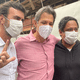 O deputado Marcelo Freixo (PSB-RJ), o ex-prefeito de São Paulo Fernando Haddad e o deputado Orlando Silva (PCdoB-SP), em manifestação contra o presidente Jair Bolsonaro - Letícia Mutchnik/UOL