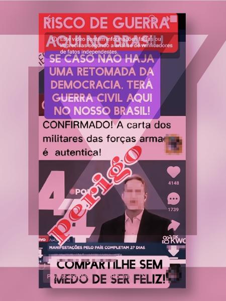 22.set.2023 - Vídeos tiram de contexto um documento divulgado por oficiais da reserva pedindo que as Forças Armadas atendessem a manifestações contra a posse de Lula