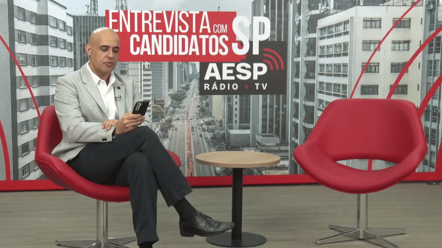 24.set.2024 - Sabatina da AESP sem a presença de Pablo Marçal (PRTB), que desmarcou ida ao evento - Divulgação/AESP