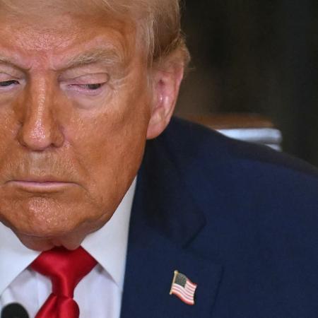O presidente dos EUA, Donald Trump, na Cana Branca, em Washington O presidente dos EUA, Donald Trump, na Cana Branca, em Washington