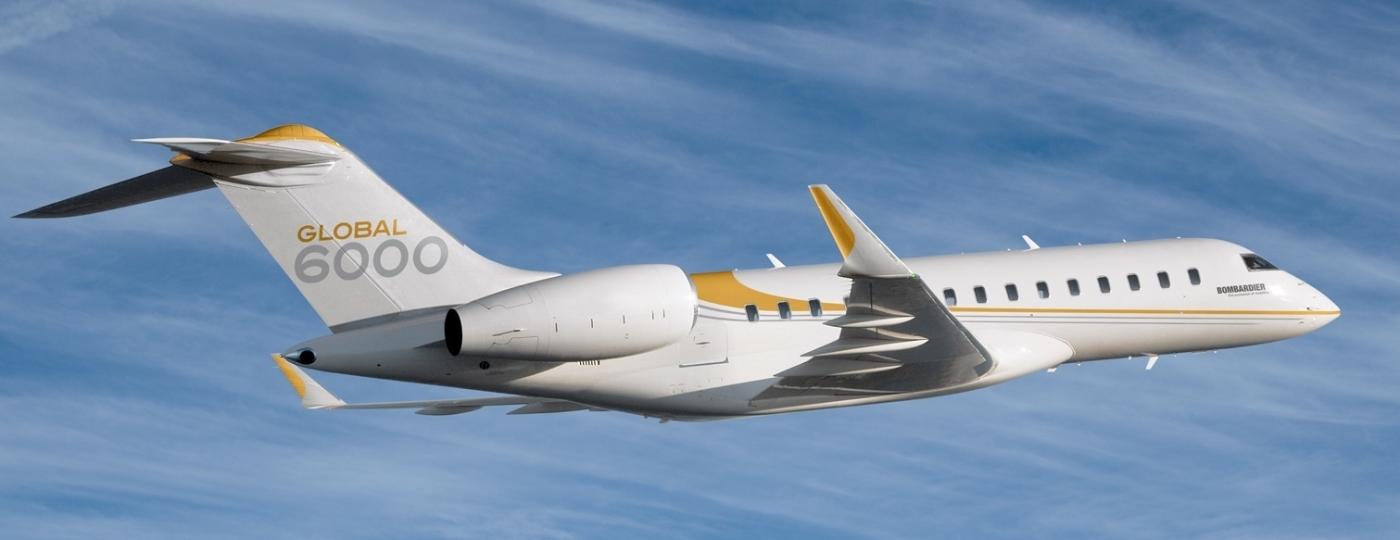 O avião Bombardier Global 6000, um dos jatinhos de luxo usados por bilionários - Divulgação