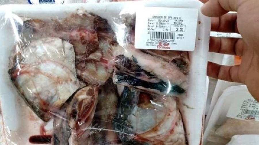 Carcaças de peixe são vendidas em supermercado de Belém (PA) - Reprodução/Twitter/@BelemCitty