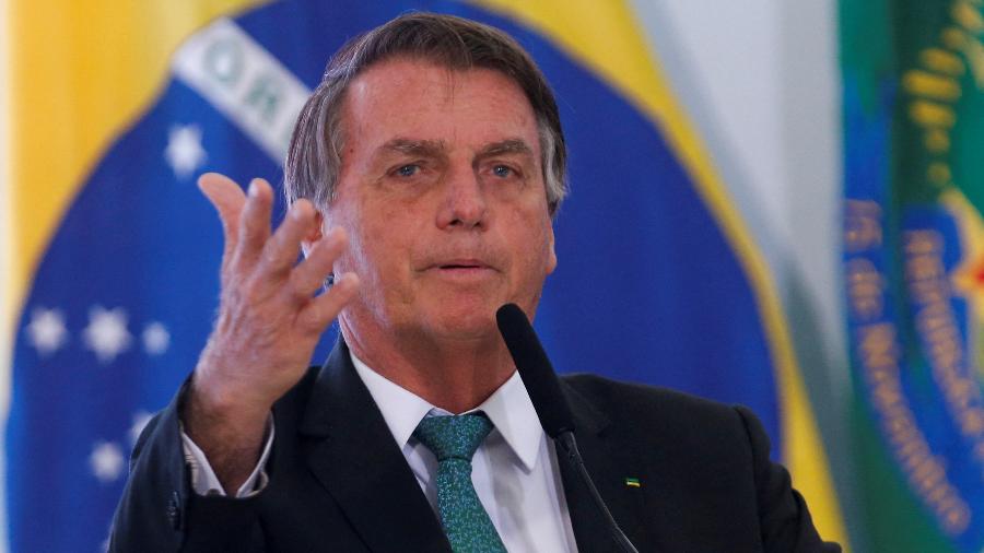 9.dez.2021 - O presidente Jair Bolsonaro (PL), durante evento no Palácio do Planalto - Adriano Machado/Reuters