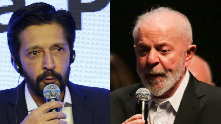O prefeito de São Paulo, Ricardo Nunes (MDB), e o presidente Lula (PT)