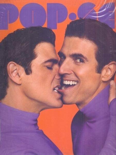Capa famosa da revista Pop-se, com Gianecchini beijando a si mesmo