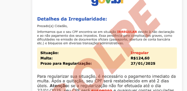 Novo golpe do CPF: Receita faz alerta sobre emails falsos cobrando dívidas