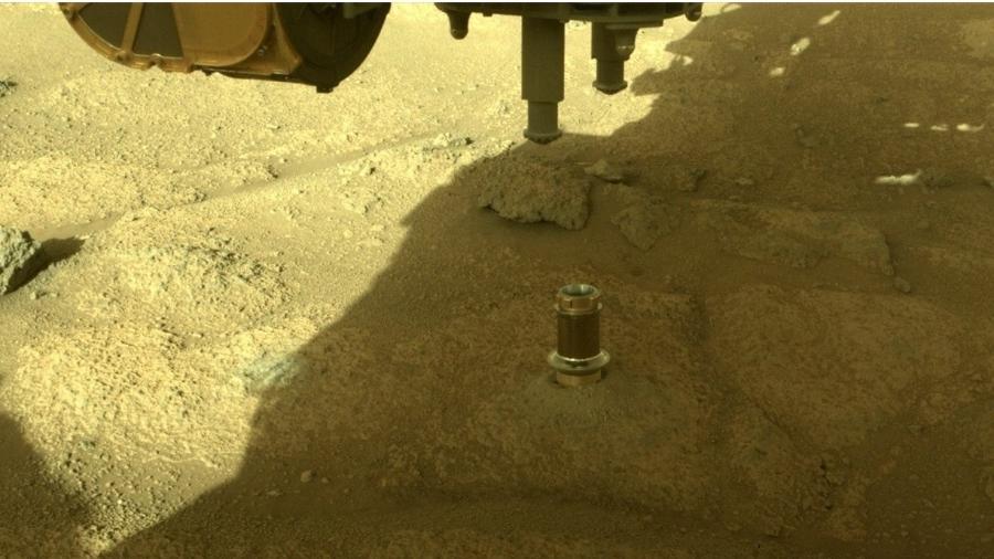 Imagem compartilhada pela Nasa de rocha em Marte - Nasa