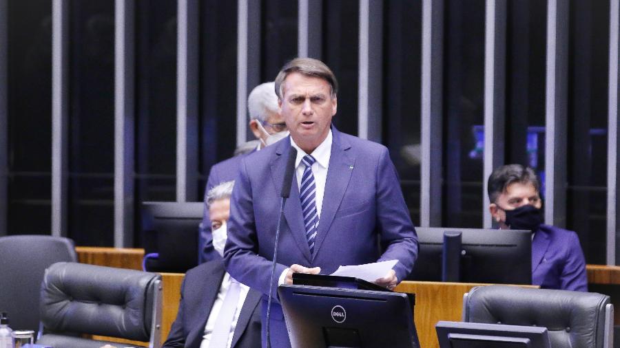 Bolsonaro em discurso na abertura das atividades do Congresso Nacional - Marina Ramos/Câmara dos Deputados