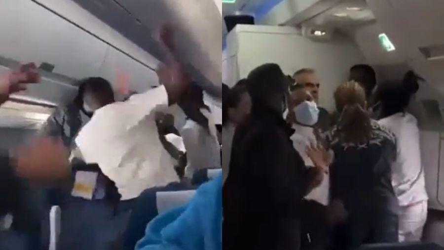 Briga entre passageiros em voo da Air Caraibes - Reprodução/Twitter