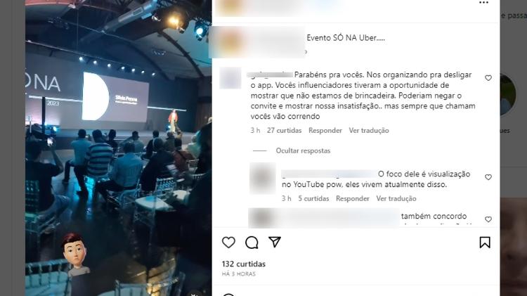 Influenciadores foram criticados por irem a evento da Uber - Reprodução - Reprodução