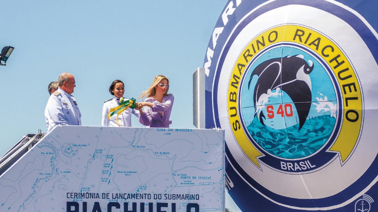 Marcela Temer, esposa do ex-presidente Michel Temer, foi madrinha do submarino Riachuelo em 2018