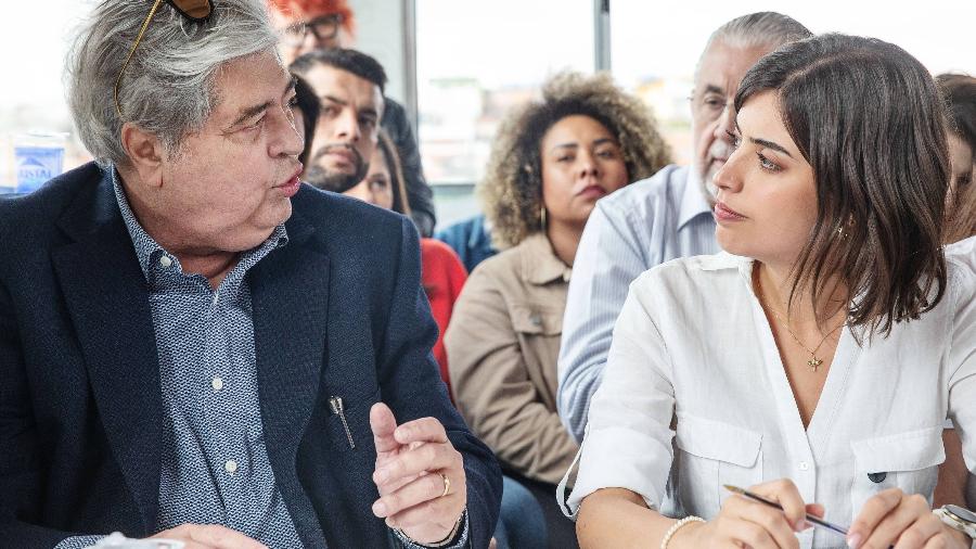 Datena e Tabata durante o lançamento da pré-campanha dela pelo PSB  