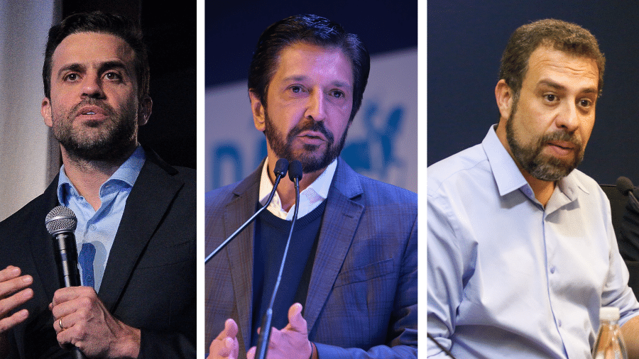 Pablo Marçal (PRTB), Ricardo Nunes (MDB) e Guilherme Boulos (PSOL) - Gabriel Silva, Felipe Rau e Wagner Origenes/Estadão Conteúdo