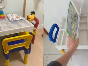 Fácil de montar, mesa didática infantil é opção para tirar criança de telas