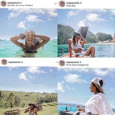 Nuvens iguais em fotos de Tupi Saravia foram notadas pelos seguidores - Reprodução/Instagram