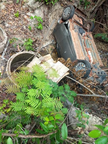 Os corpos estavam dentro do carro da família, um HB20, encontrado capotado na estrada próximo ao município de Goianésia - Divulgação/Polícia Civil do Pará