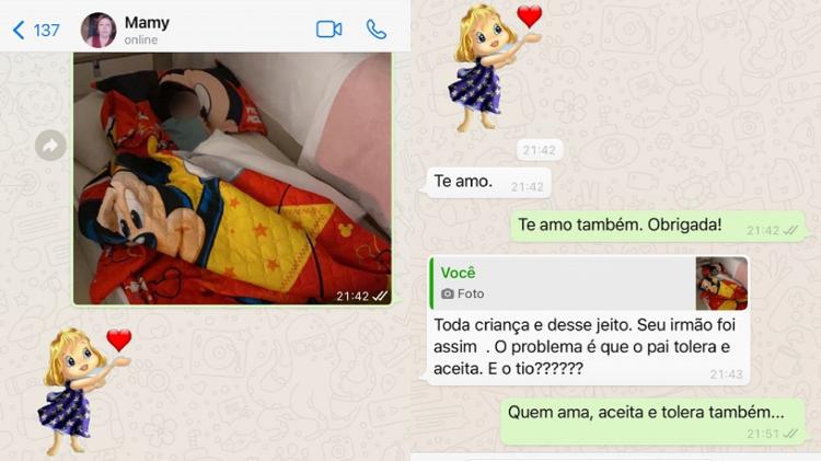 Troca de mensagens entre Monique Medeiros, mãe de Henry Borel, e avó materna da criança - Reprodução - Reprodução