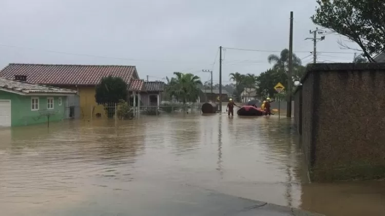 Ciclone causou inundações em Santa Catarina - Divulgação/Corpo de Bombeiros - Divulgação/Corpo de Bombeiros