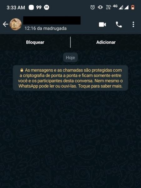 Print que comprova última visualização do celular de Felipe Vieira Nunes