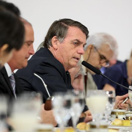 Jair Bolsonaro em café da manhã com correspondentes internacionais - Marcos Correa/Presidência/Divulgação