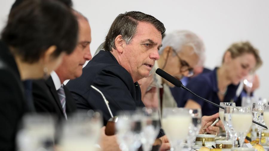 Jair Bolsonaro em café da manhã com correspondentes internacionais - Marcos Correa/Presidência/Divulgação