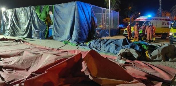 El castillo inflado sopla y muere un niño