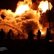 April 6.2022 - Firefighters work to extinguish a fire in eastern Ukraine's Novomoskovsk - Ukraine Emergency Service