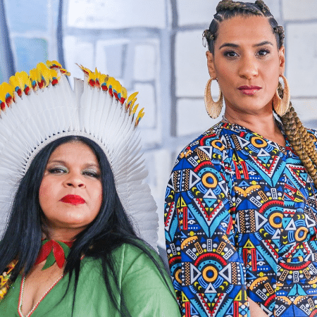 Sônia Guajajara, ministra dos Povos Indígenas e Anielle Franco, ministra da Igualdade Racial, durante a cerimônia de suas posse, em Brasília (DF). - Ricardo Stuckert