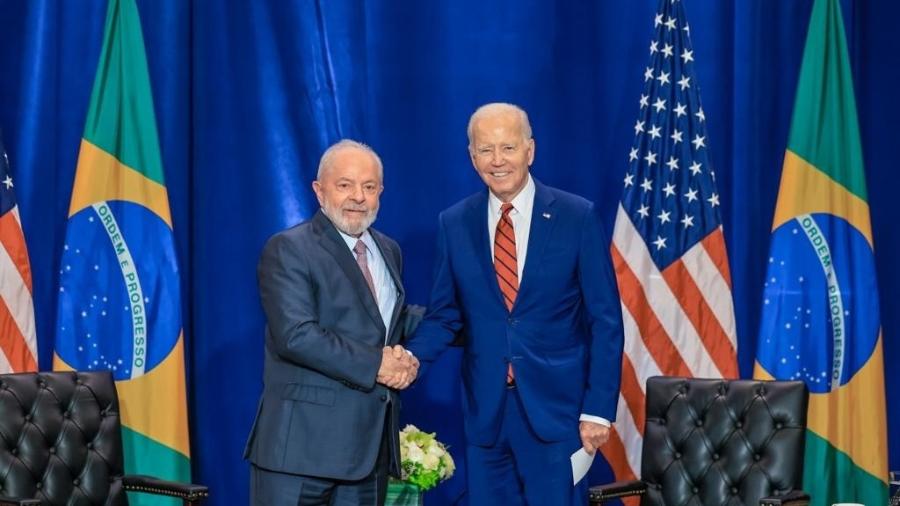 O presidente Lula (PT) e o presidente norte-americano, Joe Biden