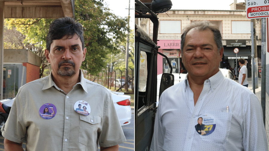 Altino Prazeres (PSTU), à esq., e Bebetto Haddad (DC), à dir.; os dois são candidatos à Prefeitura de São Paulo (SP) - Lucas Almeida/UOL