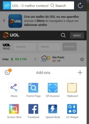 UC Browser - Reprodução