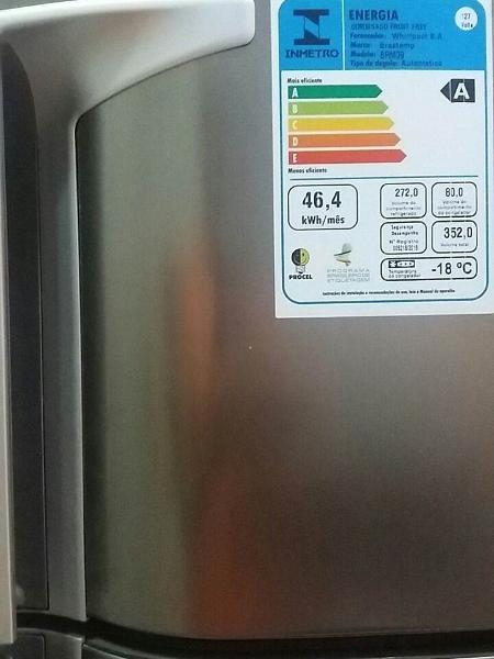 Etiqueta com eficiência energética de geladeira - Reprodução/EPE