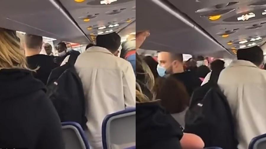 Testemunhas gravaram briga de passageiro com piloto durante o voo - Reprodução/Snapchat