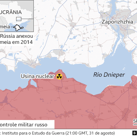 Map shows location of Zaporizhzhia nuclear power plant - BBC - BBC