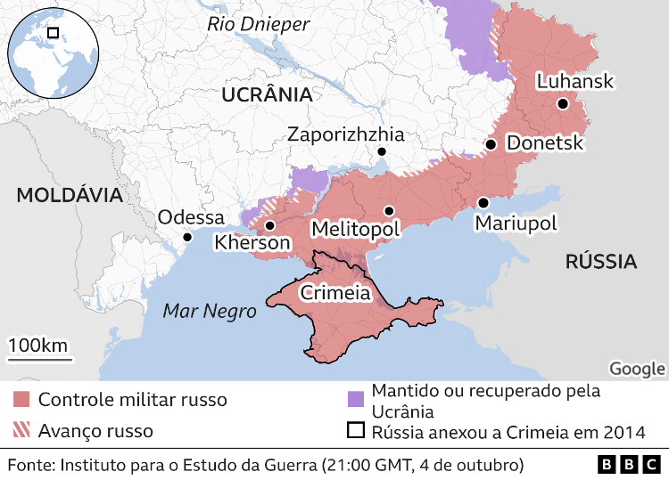 Map shows areas taken and reclaimed in Ukraine - BBC - BBC