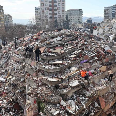 Desabamento em Kahramanmaras, epicentro do terremoto - Adem Altan/AFP