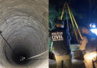 Bombeiros retiram corpo de cisterna com 45 m de profundidade em MG - Divulgação/Corpo de Bombeiros de Minas Gerais