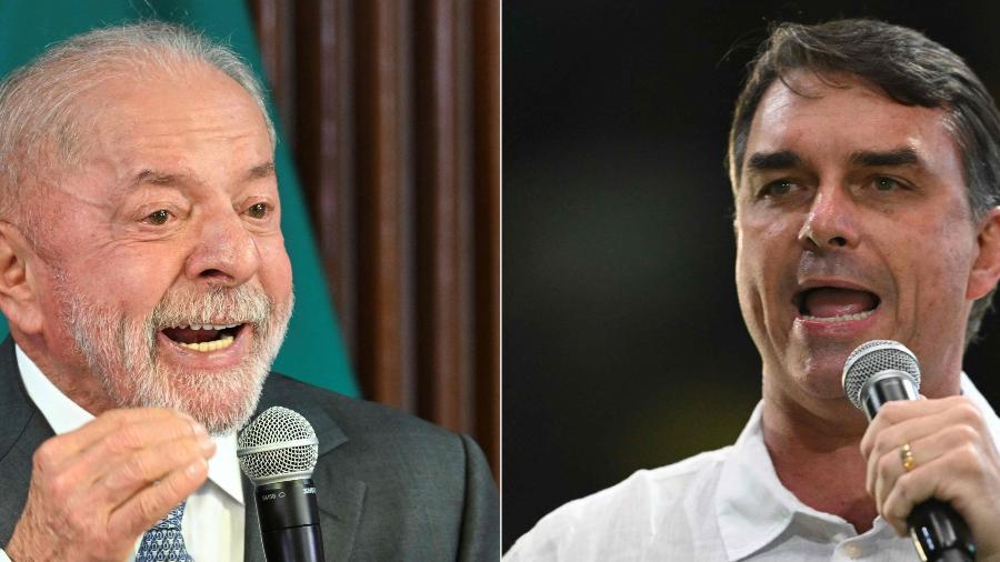 Montagem dos candidatos Lula e Flávio Bolsonaro Montagem dos candidatos Lula e Flávio Bolsonaro