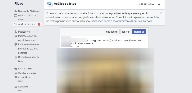 Análise de fotos no Facebook - Reprodução - Reprodução
