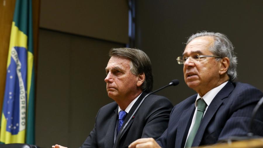 O presidente Jair Bolsonaro e o ministro da Economia, Paulo Guedes - Clauber Cleber Caetano/PR