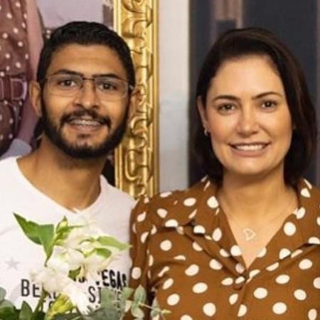 Michelle Bolsonaro ao lado do irmão Diego Torres - Reprodução/Instagram