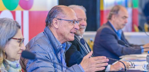 O ex-governador Geraldo Alckmin (PSB) em encontro da campanha com o ex-presidente Lula (PT) com ambientalistas