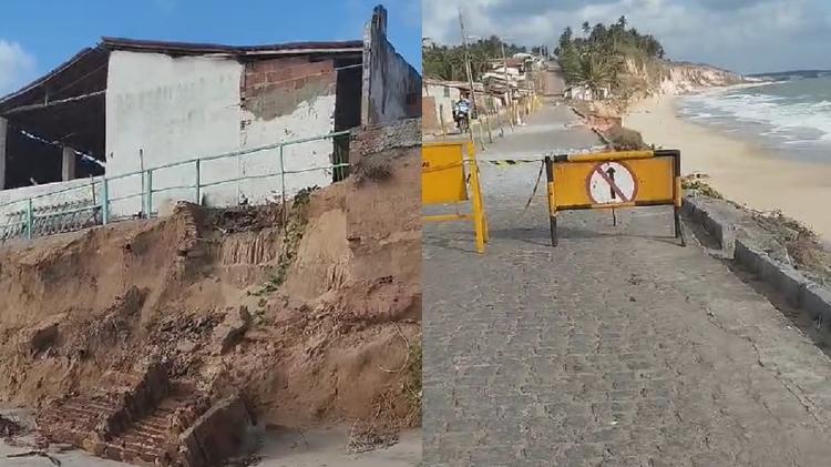 Aldeia Forte, na Baía da Traição, vê o mar avançado sobre as casas