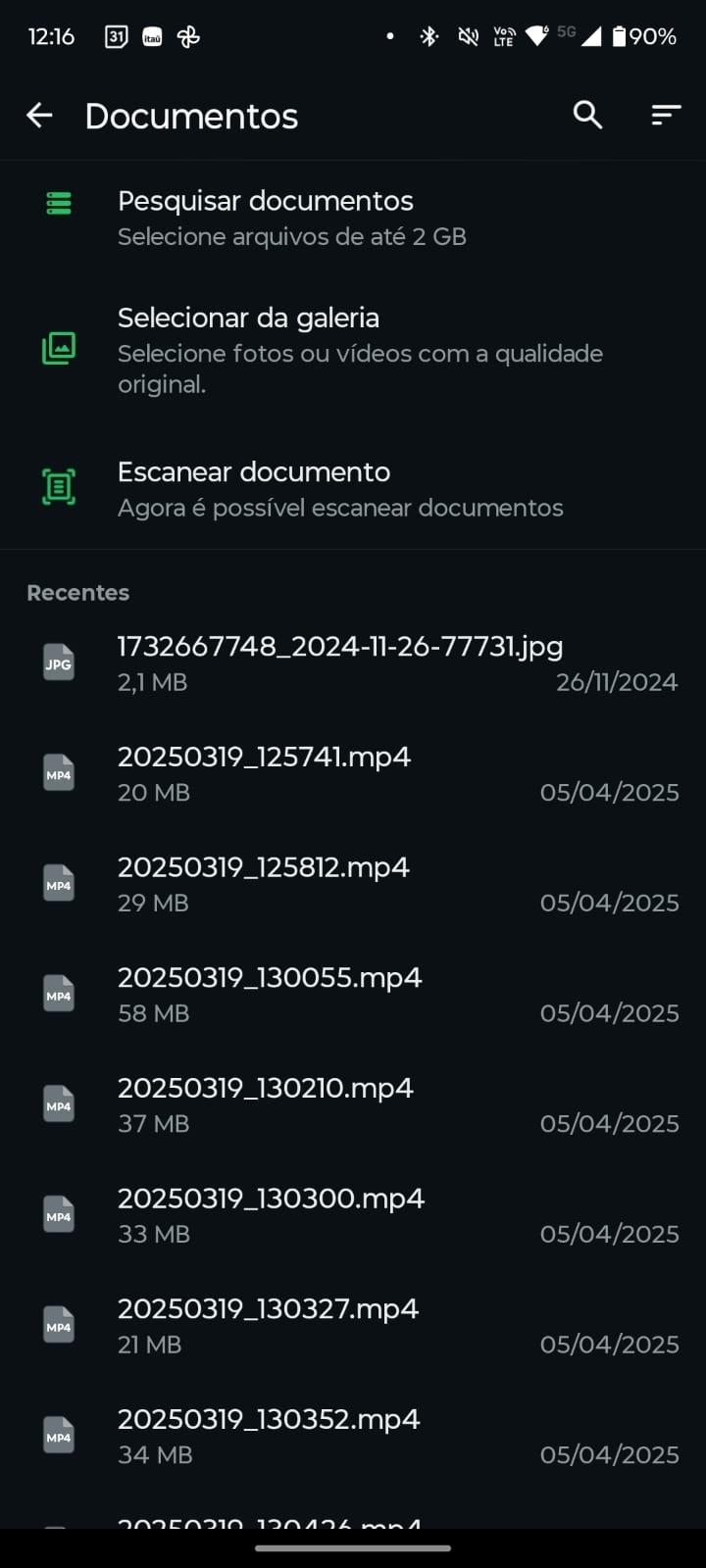 Função de escanear documentos presente no WhatsApp - undefined