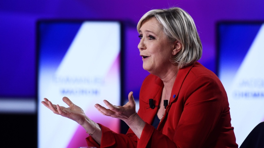 Marine Le Pen foi adversária de Macron nas eleições francesas de 2017 - Martin Bureau/AFP Photo