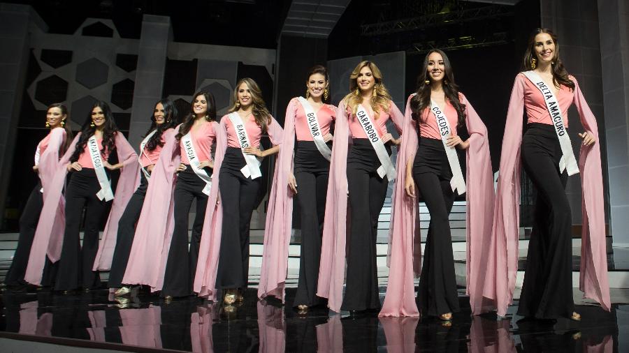 11.dez.2018 - Candidatas do concurso Miss Venezuela 2019 participam de um ensaio em Caracas - Boris Vergara